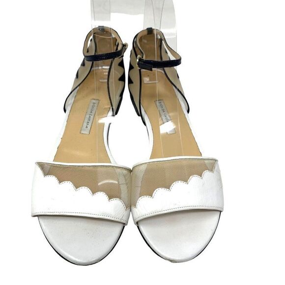 Bionda Castana leather sandals EU38 italy BoxB Color block White and blue ankle - Picture 2 of 5